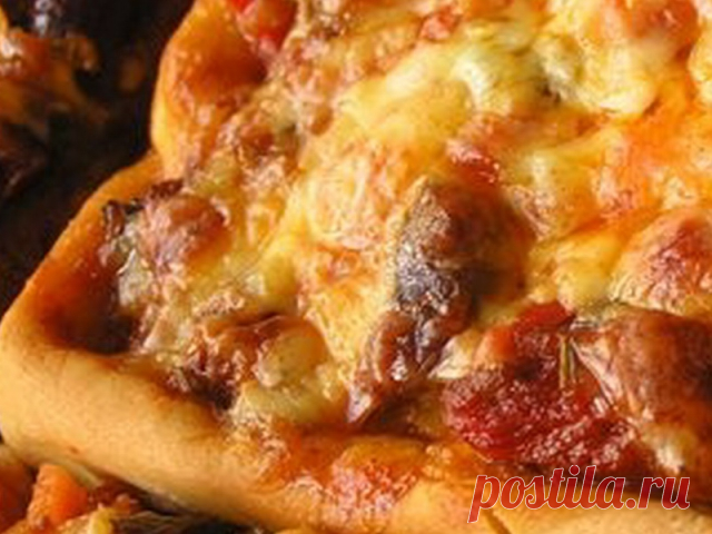 Открытый пирог с фаршем и тыквой