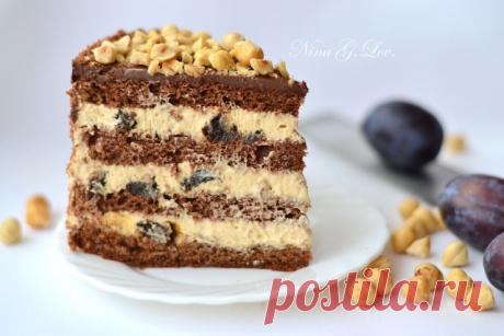 With love, taste and beauty... : Шоколадный торт с &quot;пьяным&quot; черносливом и карамельно-сливочным кремом