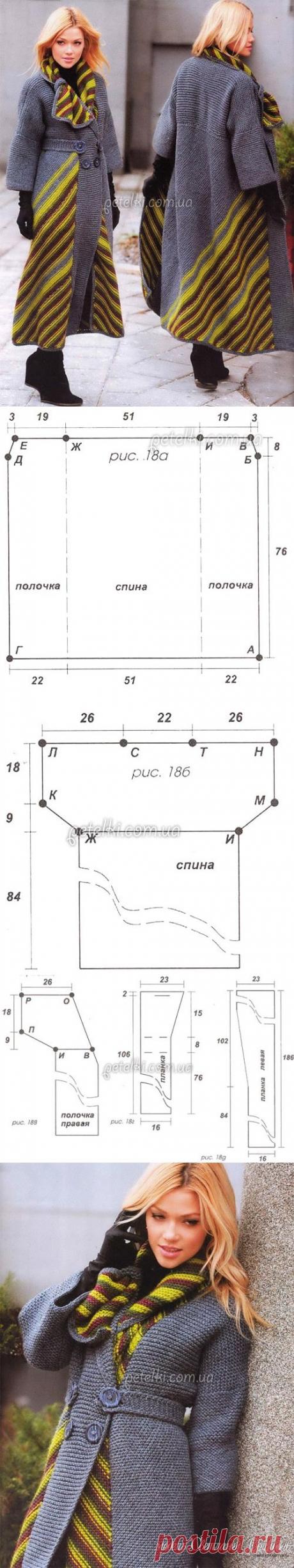 Необычное пальто от Светланы Волкодав. Описание, схемы вязания