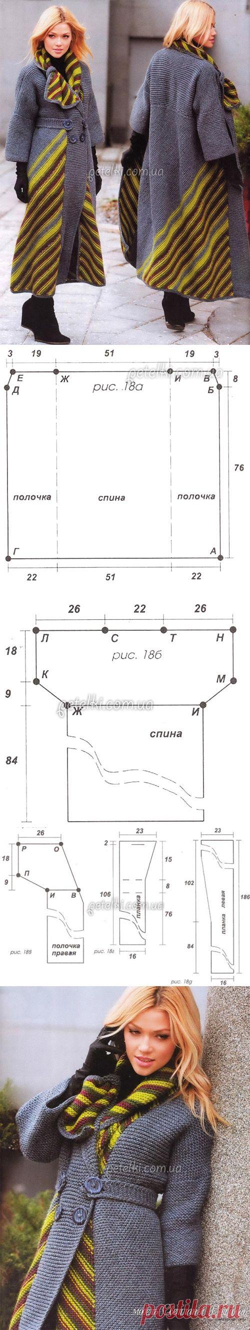 Необычное пальто от Светланы Волкодав. Описание, схемы вязания