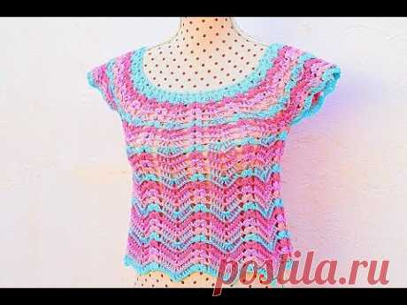 Blusa de colores para mujer  muy fácil y rápida. MAJOVEL CROCHET