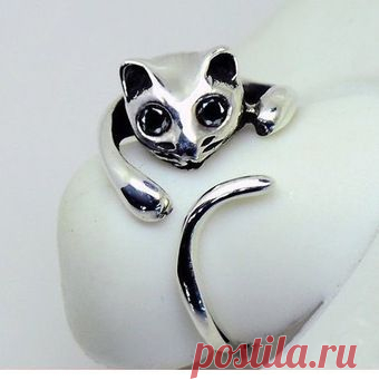 Купить оригинальное кольцо для женщин "серебряная кошка" по низкой цене