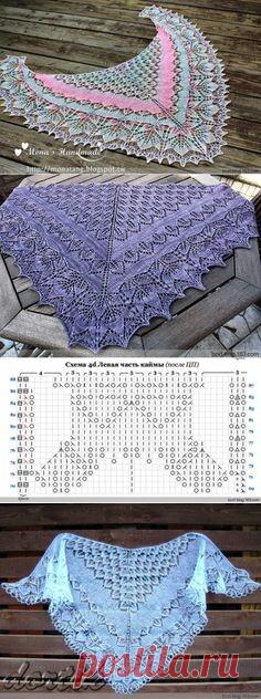 Knitting Shawl. Pattern   Шаль спицами. Схема узора