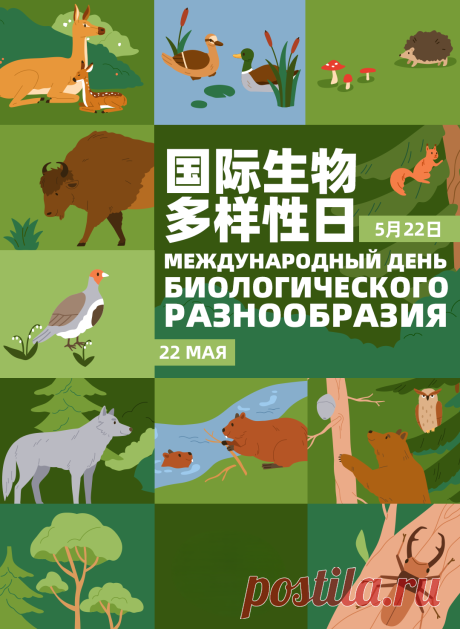 Поздравляю с Международным днём биологического разнообразия! Пусть наша планета всегда будет наполнена зелеными лесами, глубокими чистыми океанами, пением птиц и удивительным разнообразием животного мира. Открытки на Международный день биологического разнообразия!