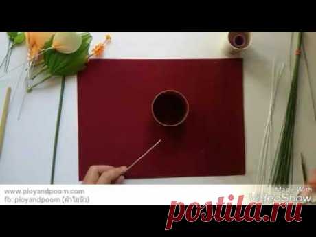 how to make hibiscus stocking flowers by  fb: ployandpoom(ผ้าใยบัว)