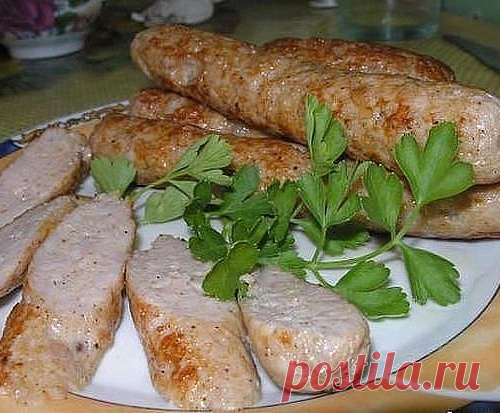 Домашние куриные колбаски - очень вкусно!