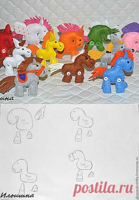 Маленькие лошадки из фетра к Новому году. - Ярмарка Мастеров - ручная работа, handmade