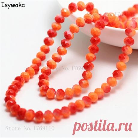 Австрийские граненые стеклянные бусины Isywaka, 4x6 мм, 50 шт., круглые бусины с отверстием для бижутерии, № 31r6 | Украшения и аксессуары | АлиЭкспресс