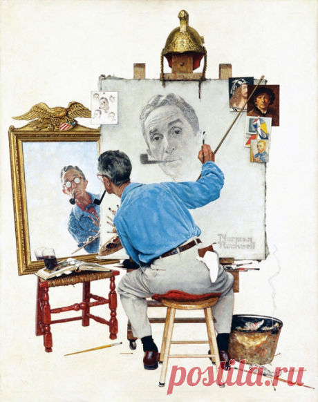 Норман Роквелл - Тройной автопортрет. 1960