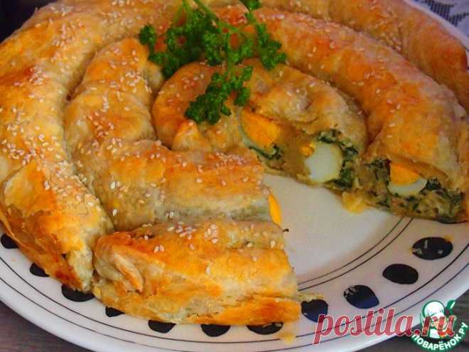 Пирог со шпинатом и яйцами Кулинарный рецепт