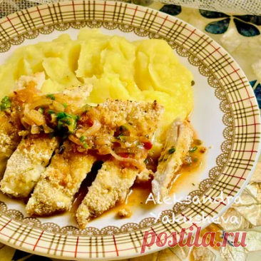 Сочная куриная грудка с грибным масляным соусом и картофельным пюре 251 ккал рецепт с фото пошаговый от ALEX xx ✈🇬🇧🇱🇹 - Овкусе.ру