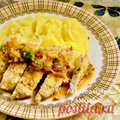 Сочная куриная грудка с грибным масляным соусом и картофельным пюре 251 ккал рецепт с фото пошаговый от ALEX xx ✈🇬🇧🇱🇹 - Овкусе.ру