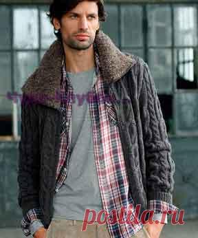 Вязаный мужской жакет с 