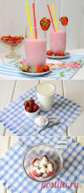 Клубничный коктейль с кефиром - рецепт с фотографиями