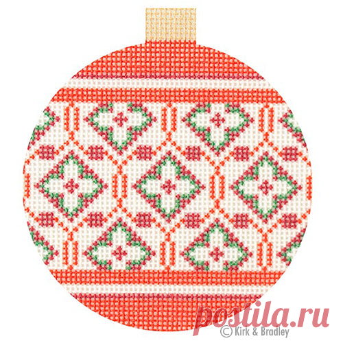 NTG KB096 - Verona Bauble - Vincenza Introducing Kirk & Bradley's line of stitch printed canvases. This canvas was printed using state of the art printing technology. Verona Bauble - VincenzaStyle: NTG 096Size: 4
