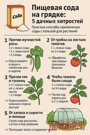 Пищевая сода на грядке