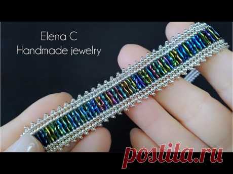 Beaded Bracelet Tutorial Beautiful Jewelry Красивый Браслет из бисера и стекляруса своими руками