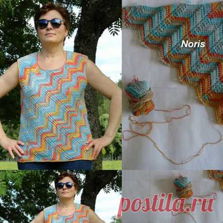 Топ зиг-заг для моей сестрички. #kharlova_crochet