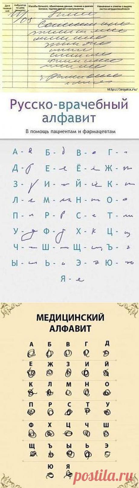 Как разобрать почерк врачей - медицинский алфавит.