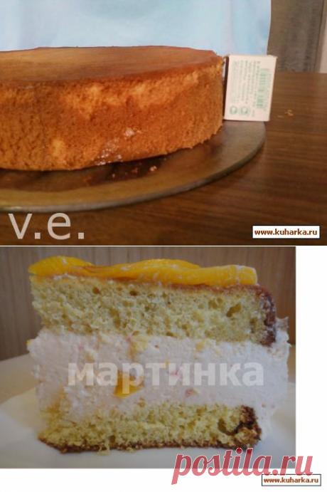 Рецепт: Медовый бисквит без соды и раскатки теста.