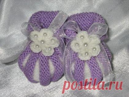 Пинетки-зефирки спицами