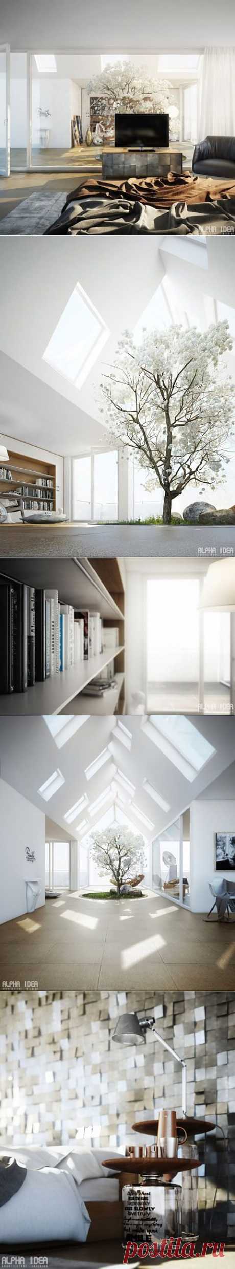 Дом с мансардными окнами и внутренним двором. Идеи для дизайна интерьеров | Идеи вашего дома | Архитектура и интерьер