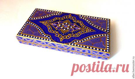 Купюрница-шкатулка Аметист точечная роспись – купить в интернет-магазине на Ярмарке Мастеров с доставкой