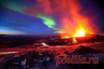 Ночи в Исландии, вулкан Эйяфьядлайёкюдль