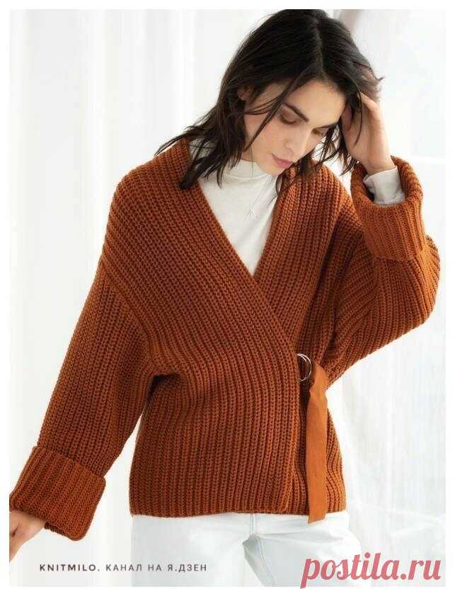Кардиганы и жакеты с запахом спицами. Большая коллекция идей, описаний, мастер-классов | Стильное вязание KNITMILO | Дзен