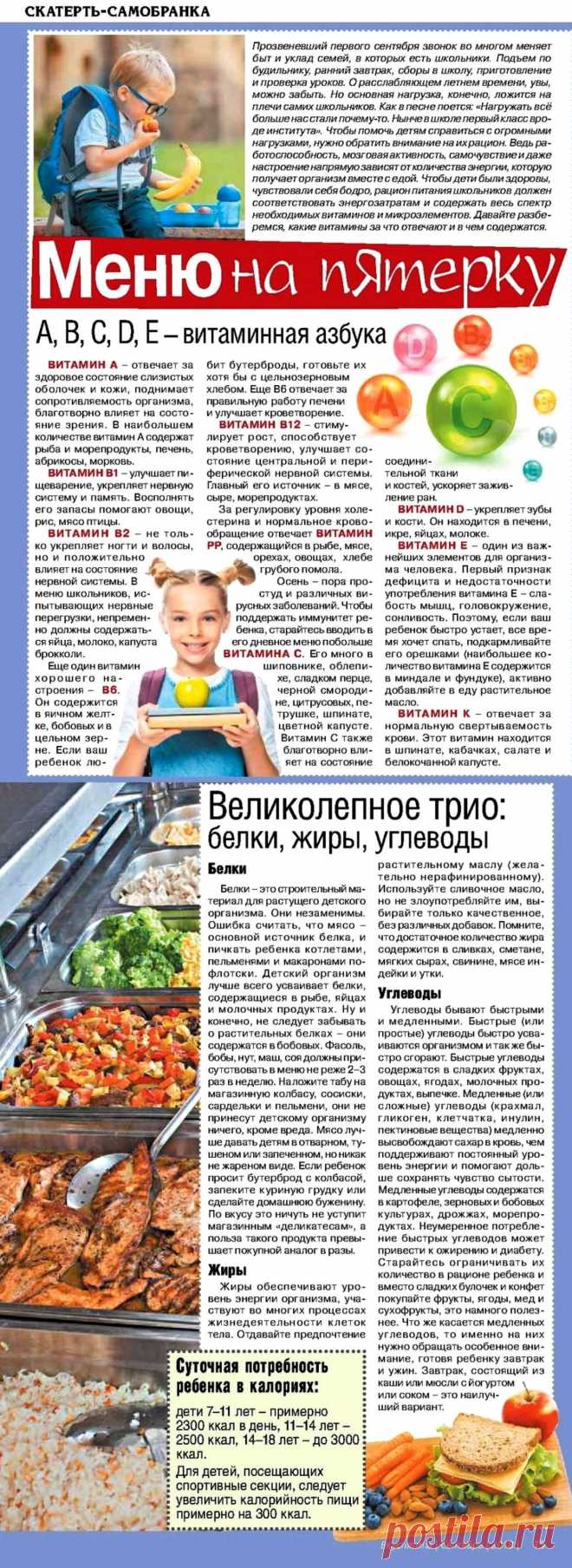 Витаминная азбука. Белки, жиры, углероды