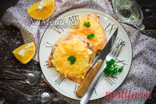 Куриное филе с ананасом и сыром в духовке, рецепт с фото