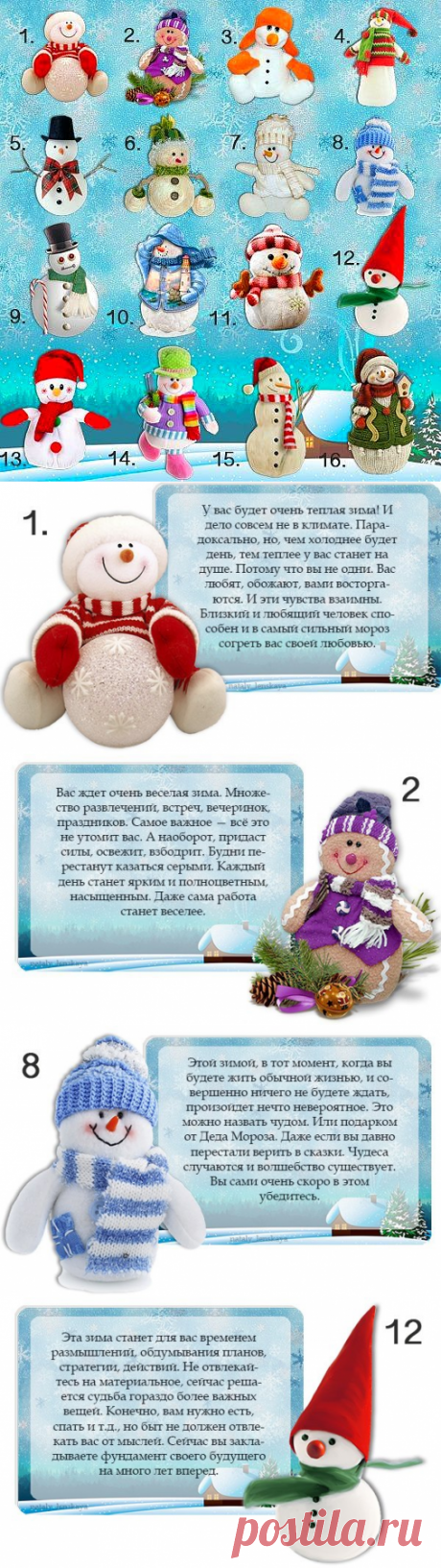 Зимний забавный тест - выбери своего снеговичка))) Мне понравилось!