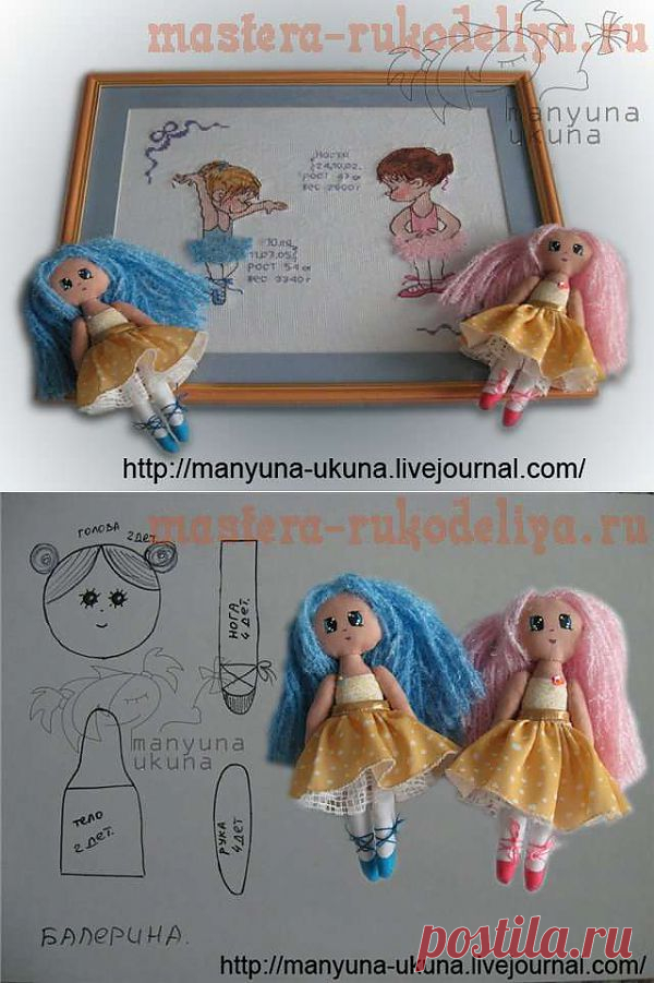 Куколки балеринки.Выкройка.