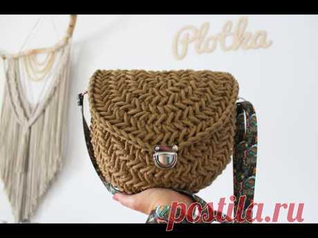 Torebka na szydełku - ścieg jodełka. Crochet herringbone bag step by step tutorial.