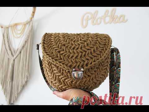 Torebka na szydełku - ścieg jodełka. Crochet herringbone bag step by step tutorial.