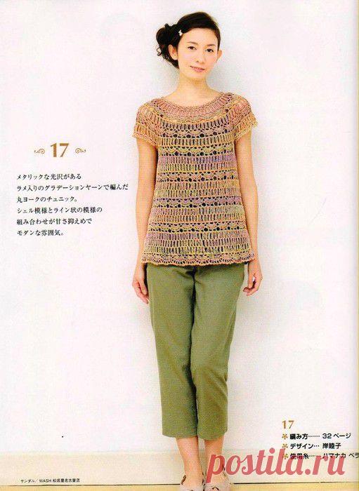 АЖУРНАЯ ТУНИКА С КРУГЛОЙ КОКЕТКОЙ.