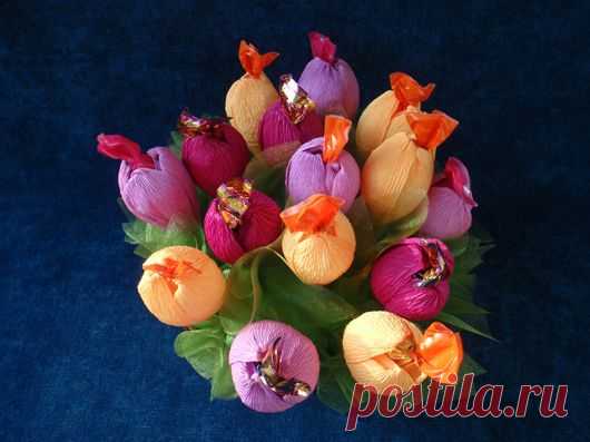 Советы от Подарков.ру | Мастер-класс по изготовлению букета из конфет «Подснежники»