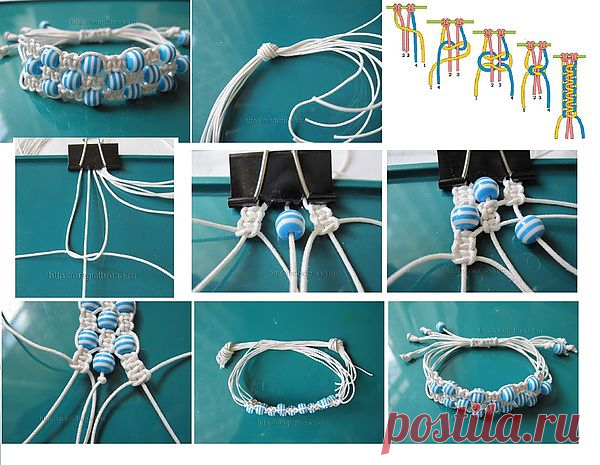 браслет в стиле макраме / Handmade / Бисер,бижутерия,фенечки / Pinme.ru / Надя Угур