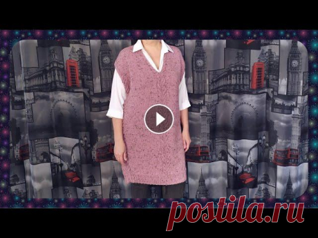 Простая безрукавка спицами. МК. ➠ Пряжа: Alize Alpaca Tweed Цвет.269 Розовый: Спицы: 3,5 мм. Размер: 50-54. Расход: 450 гр. Кардиган «Уют»: Плейлист-МК вязаных изделий: Канал моей се...