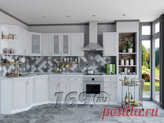 Угловая кухня Шале-03 Milk Oak МДФ - 36 067 руб. | Фото модульной кухни в интерьере