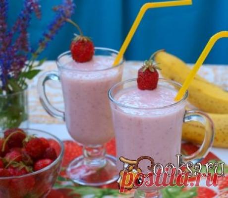 Клубнично-банановый коктейль фото рецепт приготовления