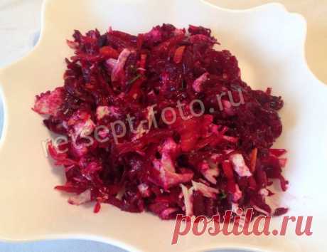 Салат со свеклой и куриной грудкой