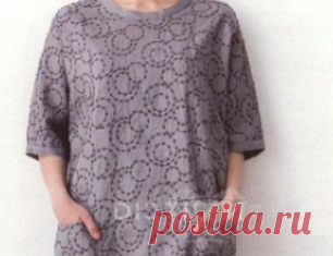 Выкройка-шаблон платья-туники с цельнокроеными рукавами и застежкой на спинке (Шитье и крой) | Журнал Вдохновение Рукодельницы