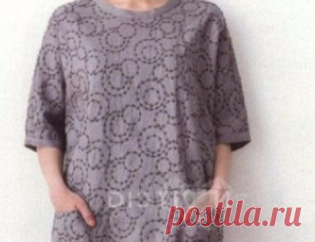 Выкройка-шаблон платья-туники с цельнокроеными рукавами и застежкой на спинке (Шитье и крой) | Журнал Вдохновение Рукодельницы