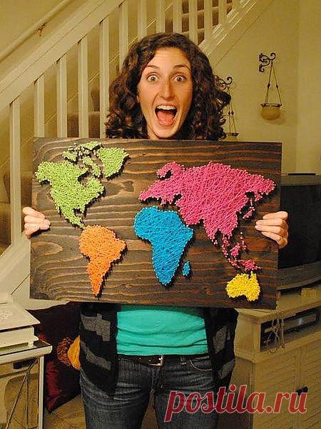 Создаем картины из гвоздей и ниток