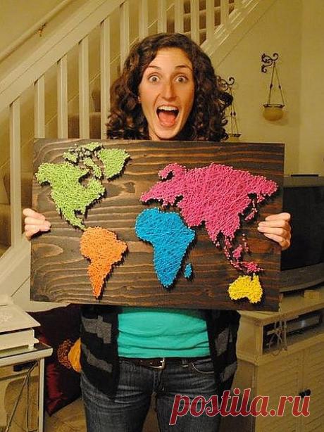 Создаем картины из гвоздей и ниток