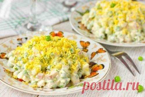 Салат с курицей, оливками и зеленым горошком - рецепт с фото / Простые рецепты