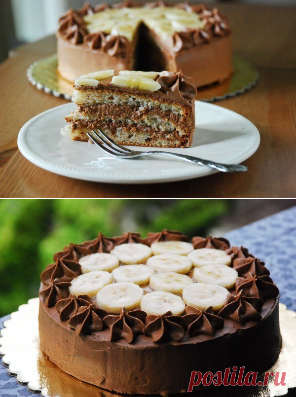 Шоколадно-банановый торт.