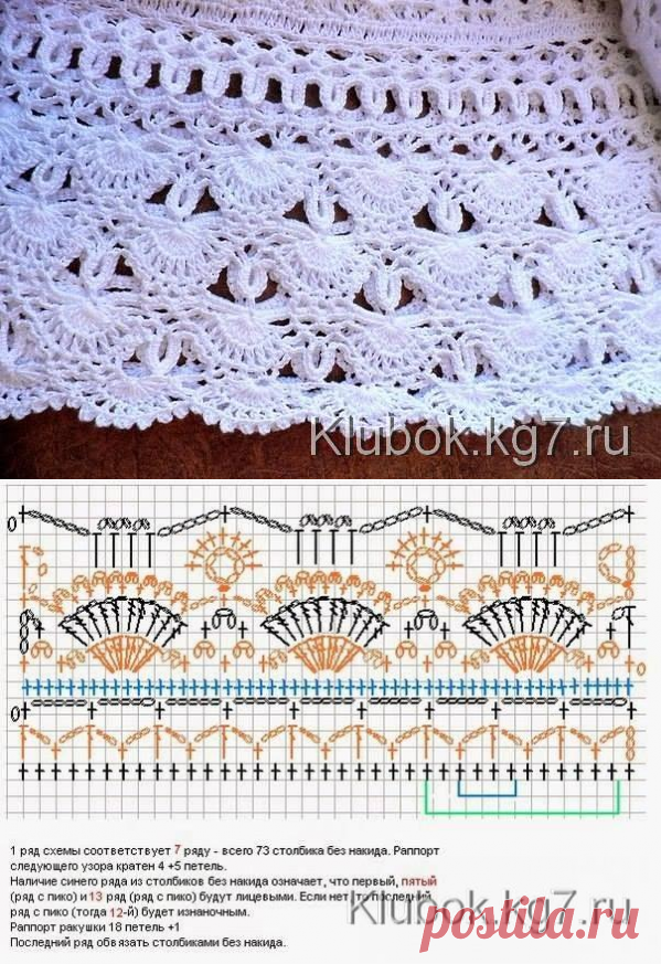Красивый узор крючком. | Клубок