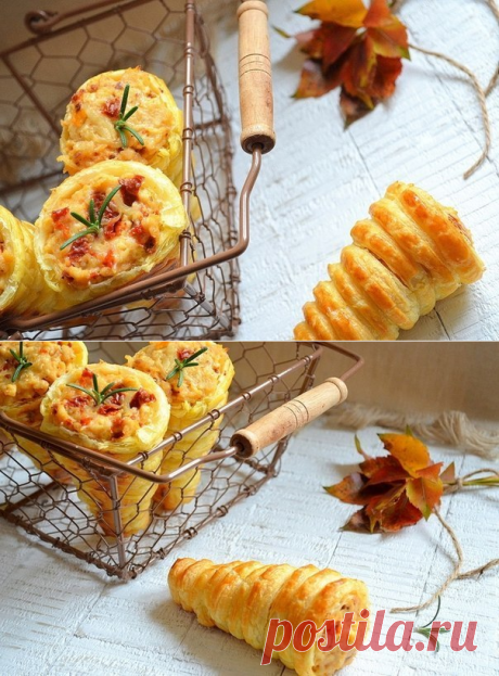 Интересный вариант закуски — нежные трубочки из слоеного теста — Вкусные рецепты